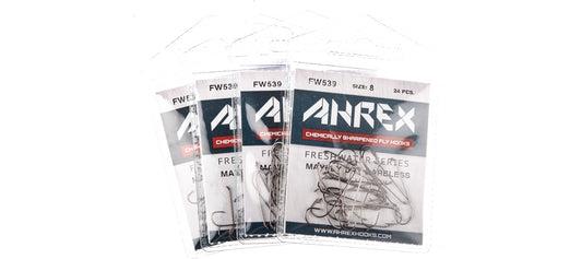 Ahrex AFW539 Long Shank Mayfly Dry Fly Barbless Hooks