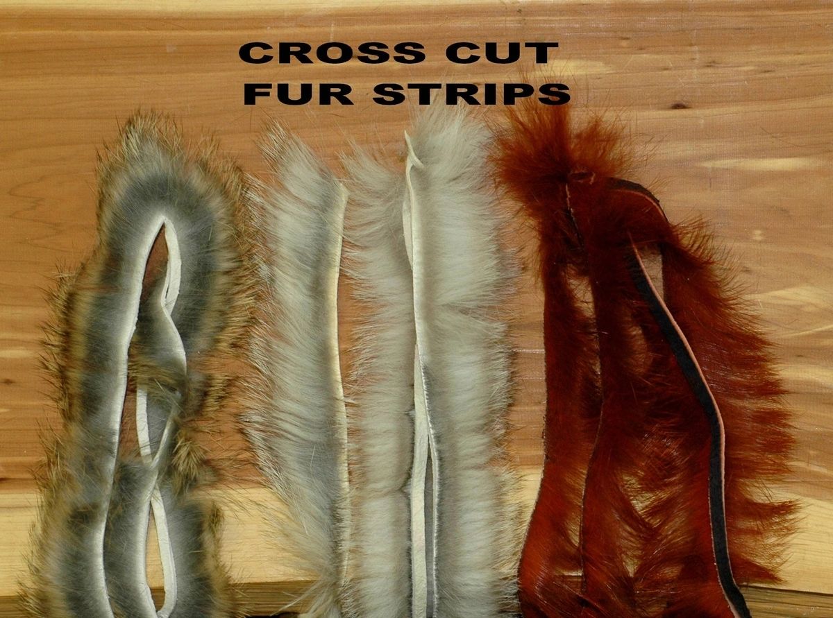 Rabbit Fur Strips- Cross Cut