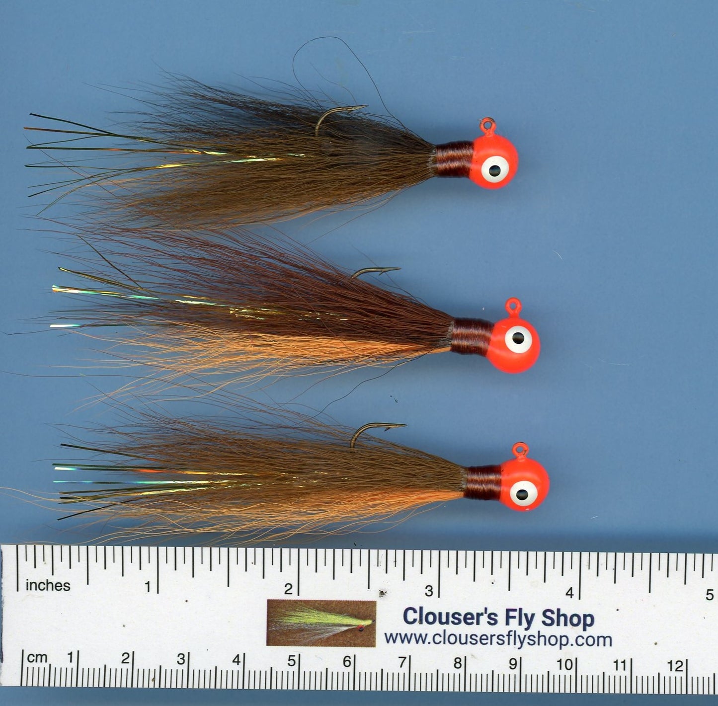 Bucktail Jigs with Painted Heads & Eyes 1/8 oz 3 pack