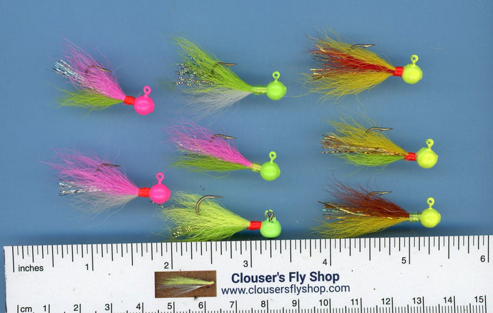 Jigs para crappie con cabezas pintadas, paquete de 3, 1/16 oz