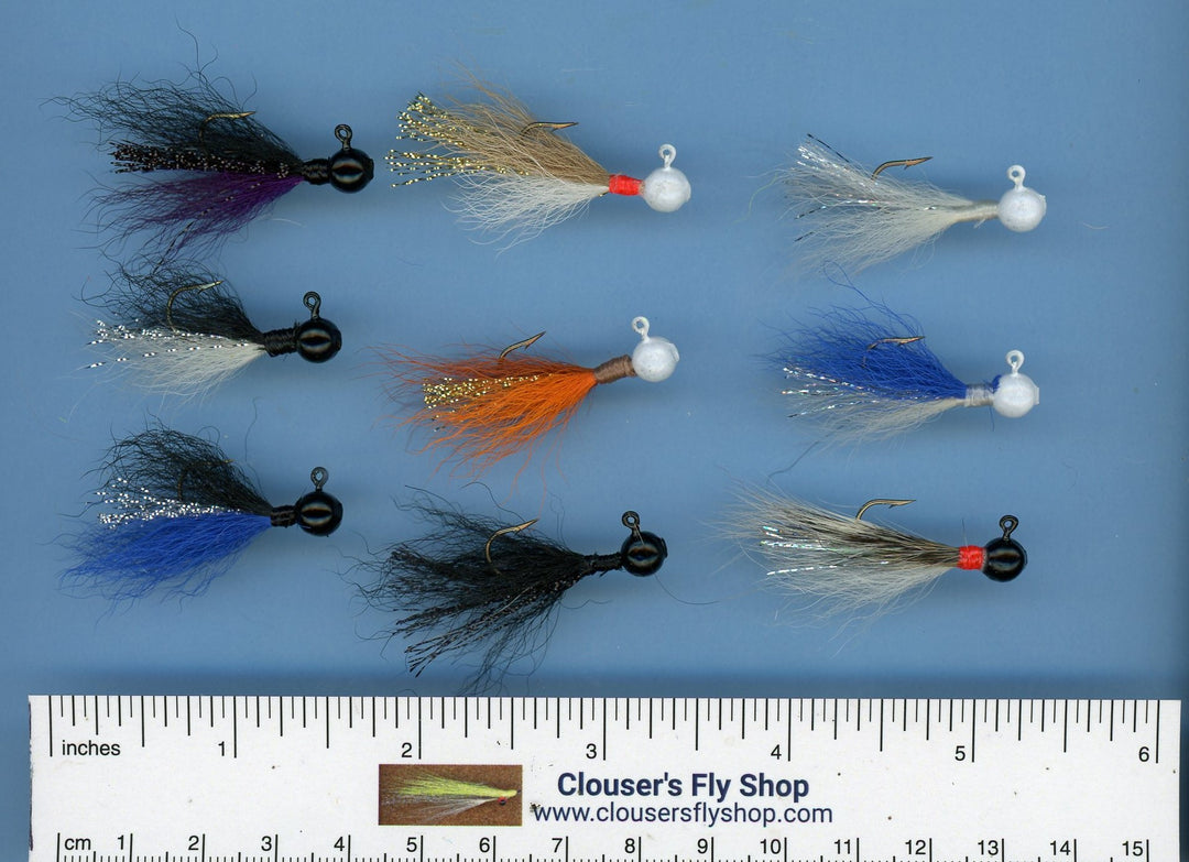 Jigs para crappie con cabezas pintadas, paquete de 3, 1/16 oz