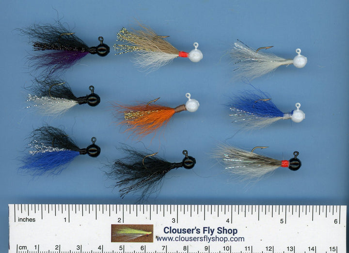 Jigs para crappie con cabezas pintadas, paquete de 3, 1/16 oz